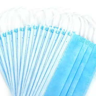 청색 BFE 버릴 수 있는 의학 면 마스크 부직포 50 PC 귀걸이 마스크
